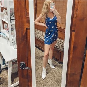 Navy Blue Floral Dress